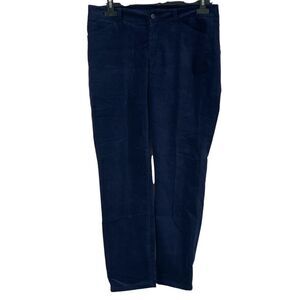 Talbots Petites Women's Signature Navy‎ Blue Velour Pants Straight Leg Size 12P